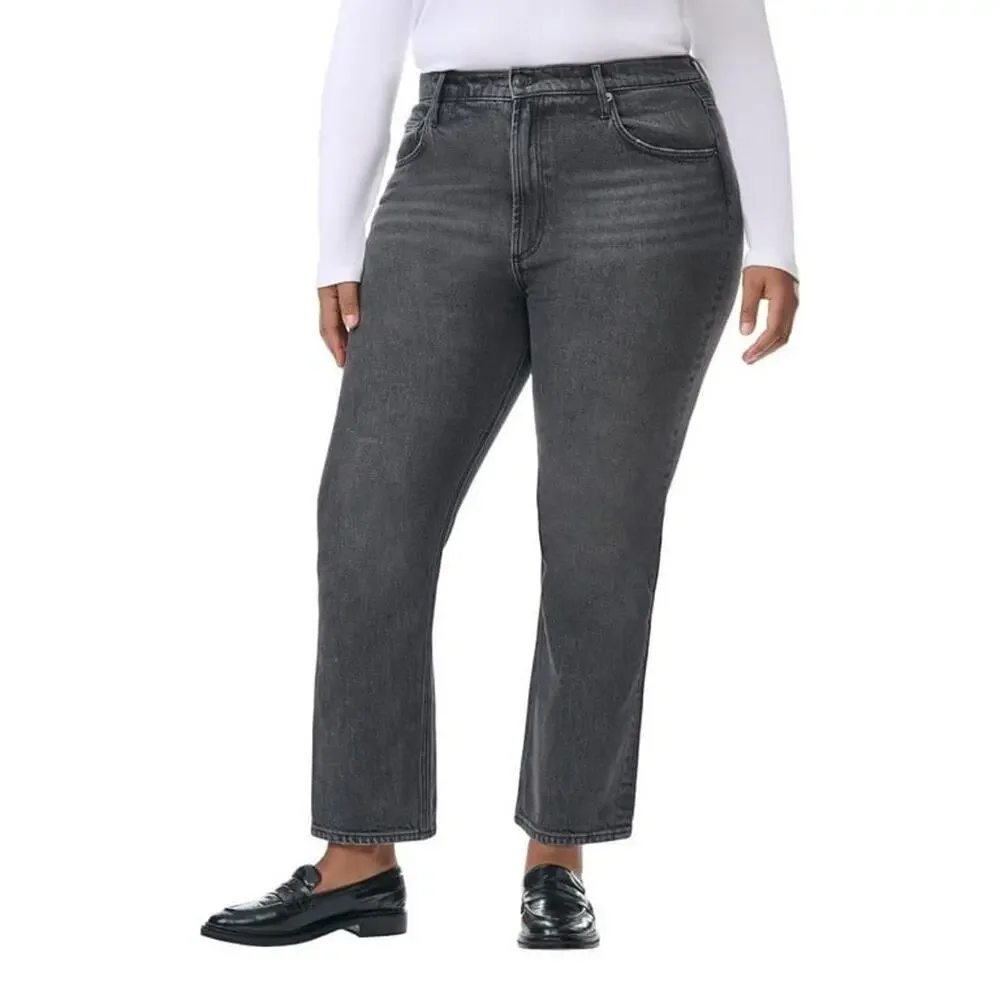 Kirkland Signature Women's High Rise Straight Jeans Gray Size 20 Inseam 28